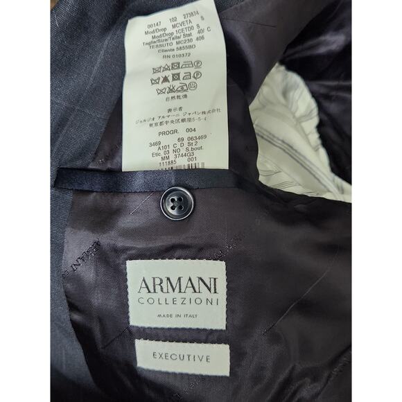 ARMANI Collezioni Executive Gray Check Blazer Wool Sport Coat Jacket Men's 40C - Picture 6 of 8